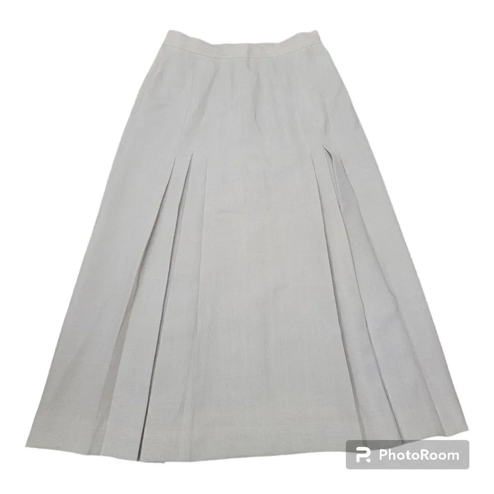Evan Picone Vintage Pleated Midi Skirt Formal Business Casual Beige Size 10
